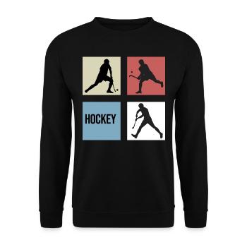 field hockey retro vintage 7m hockey player - Unisex Sweatshirt - black - Front - Alina (178cm) & Michal (187cm)