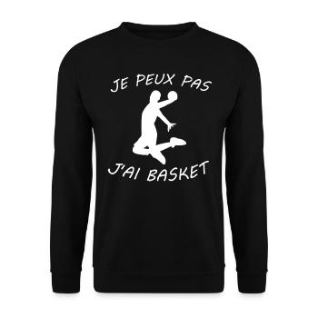 J'peux Pas J'Ai Basket - Sweat-shirt Unisexe - noir - Devant - Alina (178cm) & Michal (187cm)