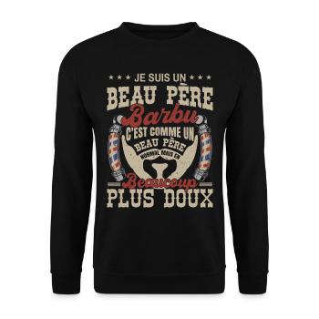 Je suis un beau père barbu normal fans barbe - Sweat-shirt Unisexe - noir - Devant - Alina (178cm) & Michal (187cm)