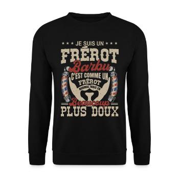Je suis un frérot barbu normal fans barbe - Sweat-shirt Unisexe - noir - Devant - Alina (178cm) & Michal (187cm)