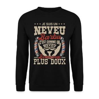 Je suis un neveu barbu normal fans barbe - Sweat-shirt Unisexe - noir - Devant - Alina (178cm) & Michal (187cm)