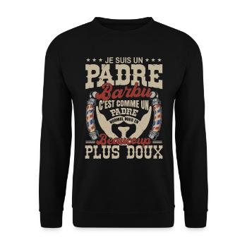 Je suis un padre barbu normal fans barbe - Sweat-shirt Unisexe - noir - Devant - Alina (178cm) & Michal (187cm)