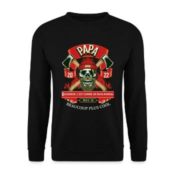 Papa bucheron cadeau fête des pères cool humour - Sweat-shirt Unisexe - noir - Devant - Alina (178cm) & Michal (187cm)