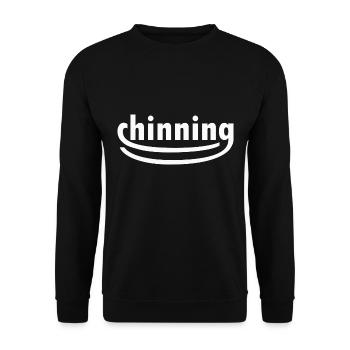 Chinning - White - Unisex Sweatshirt - black - Front - Alina (178cm) & Michal (187cm)