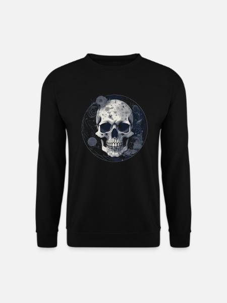 Totenkopf mit floralem Muster - Unisex Pullover - Schwarz