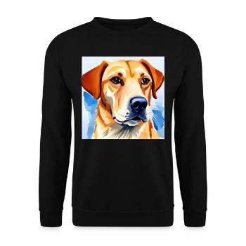 Yellow labrador watercolour Portrait - Unisex Sweatshirt - black - Front - Alina (178cm) & Michal (187cm)