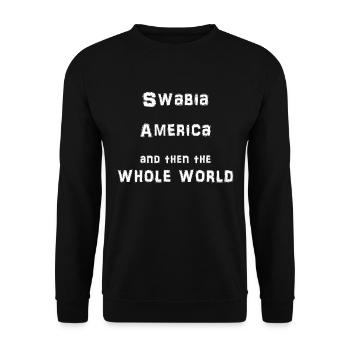 Swabia America and then the Whole World - Unisex Sweatshirt - black - Front - Alina (178cm) & Michal (187cm)