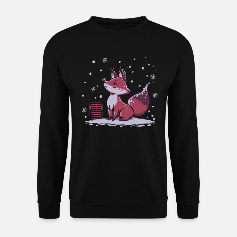 Winter-Schneefuchs - Unisex Pullover - Schwarz