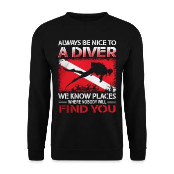 23F 0296bk - Sweat-shirt Unisexe - noir - Devant - Alina (178cm) & Michal (187cm)