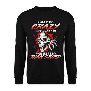 23F 0349 bk - Unisex Pullover - Schwarz - Vorne - Alina (178cm) & Michal (187cm)