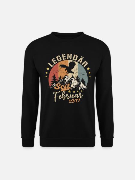 Legendär seit Februar 1977 Geburtstag 1977 - Unisex Pullover - Schwarz