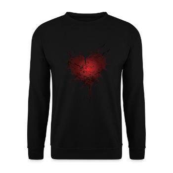 Risse Herz Geschenk - Unisex Pullover - Schwarz - Vorne - Alina (178cm) & Michal (187cm)