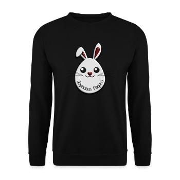 Lapin pâques mignon - Sweat-shirt Unisexe - noir - Devant - Alina (178cm) & Michal (187cm)