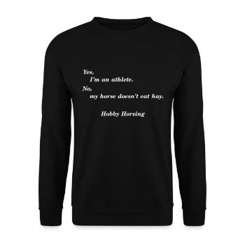 je suis un athlète - Hobby Horsing - blanc - drôle - Sweat-shirt Unisexe - noir - Devant - Alina (178cm) & Michal (187cm)