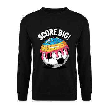 Funny Soccer Donut Shirt Score Big Sprinkles Sport - Sweat-shirt Unisexe - noir - Devant - Alina (178cm) & Michal (187cm)