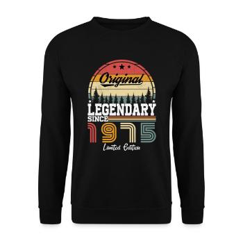 1975 Vintage Original 1975 Geburtstagsgeschenk - Unisex Pullover - Schwarz - Vorne - Alina (178cm) & Michal (187cm)