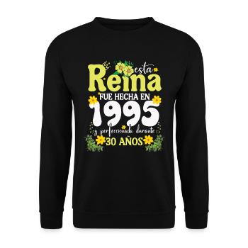 30 Year 1995 Vintage Retro Birthday Gift - Unisex Sweatshirt - black - Front - Alina (178cm) & Michal (187cm)