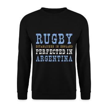 Rugby Perfected In Argentina Rugby - Unisex Pullover - Schwarz - Vorne - Alina (178cm) & Michal (187cm)