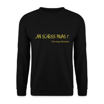An Scheiss muas i The Angry Bavarian - Unisex Pullover - Schwarz - Vorne - Alina (178cm) & Michal (187cm)