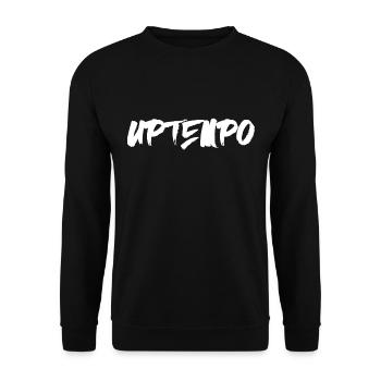 Uptempo - Rave - Hardstyle - Gabber - Gift - Unisex Sweatshirt - black - Front - Alina (178cm) & Michal (187cm)