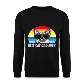 Vater der Katze - Unisex Pullover - Schwarz - Vorne - Alina (178cm) & Michal (187cm)
