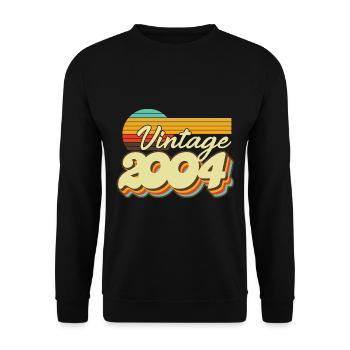 2004 Anniversaire Né En 2004 Rétro Millésime - Sweat-shirt Unisexe - noir - Devant - Alina (178cm) & Michal (187cm)