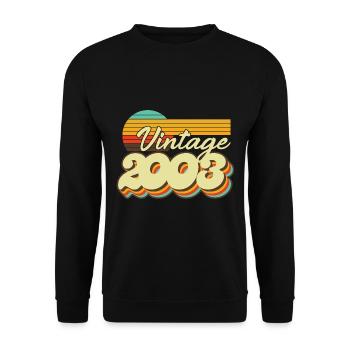2003 Anniversaire Né En 2003 Rétro Millésime - Sweat-shirt Unisexe - noir - Devant - Alina (178cm) & Michal (187cm)