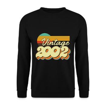 2002 Jahrgang Geburtstag Retro Vintage Geschenk - Unisex Pullover - Schwarz - Vorne - Alina (178cm) & Michal (187cm)