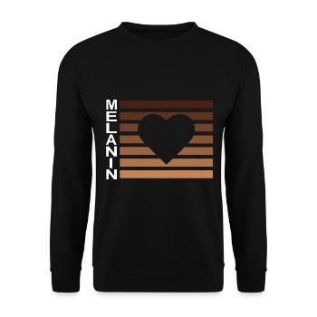 Afro Black History Melanin hat keinen Hautton - Unisex Pullover - Schwarz - Vorne - Alina (178cm) & Michal (187cm)