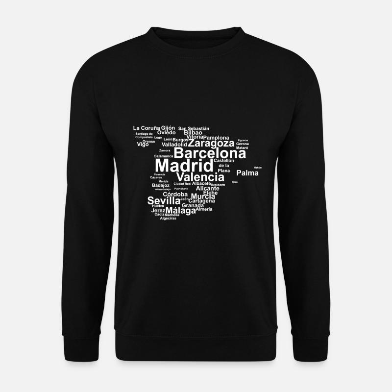 Spanien Umriss Silhouette Städte Urlaub Madrid - Unisex Pullover - Schwarz