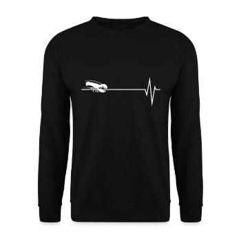 Rythme cardiaque Pouls Hummer Ligne de cœur - Sweat-shirt Unisexe - noir - Devant - Alina (178cm) & Michal (187cm)