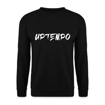 Uptempo - Rave - Hardstyle - Gabber - Gift - Unisex Sweatshirt - black - Front - Alina (178cm) & Michal (187cm)
