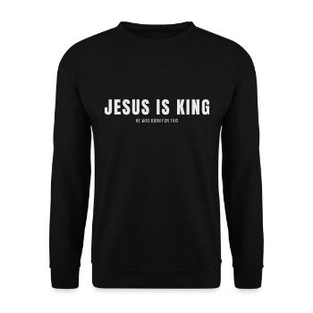 Jésus est roi en tant que chrétien - Sweat-shirt Unisexe - noir - Devant - Alina (178cm) & Michal (187cm)