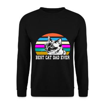 Vater der Katze - Unisex Pullover - Schwarz - Vorne - Alina (178cm) & Michal (187cm)