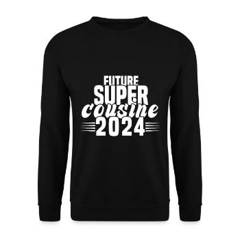 Pregnancy announcement 2023 future super cousin - Unisex Sweatshirt - black - Front - Alina (178cm) & Michal (187cm)