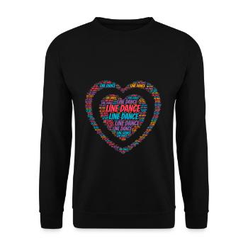Line dance - Line Dancing Heart Geschenk T-Shirt - Unisex Pullover - Schwarz - Vorne - Alina (178cm) & Michal (187cm)