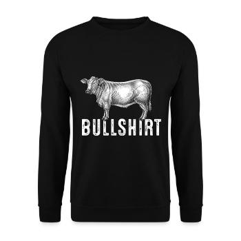 BullShirt Funny Saying With Cow For Farmers - Unisex Sweatshirt - black - Front - Alina (178cm) & Michal (187cm)