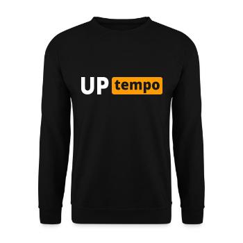 Uptempo - Rave - Hardstyle - Gabber - Geschenk - Unisex Pullover - Schwarz - Vorne - Alina (178cm) & Michal (187cm)