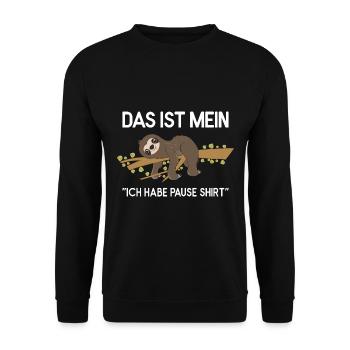 Sloth Faulenzer Süßes Faultier Geschenk - Unisex Pullover - Schwarz - Vorne - Alina (178cm) & Michal (187cm)