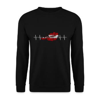 ÖsterreichHerzschlag - Unisex Pullover - Schwarz - Vorne - Alina (178cm) & Michal (187cm)