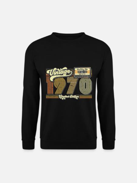 1970 Jahrgang Geburtstag Retro Vintage Geschenk - Unisex Pullover - Schwarz