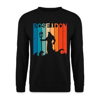 Graphique Poséidon - Sweat-shirt Unisexe - noir - Devant - Alina (178cm) & Michal (187cm)