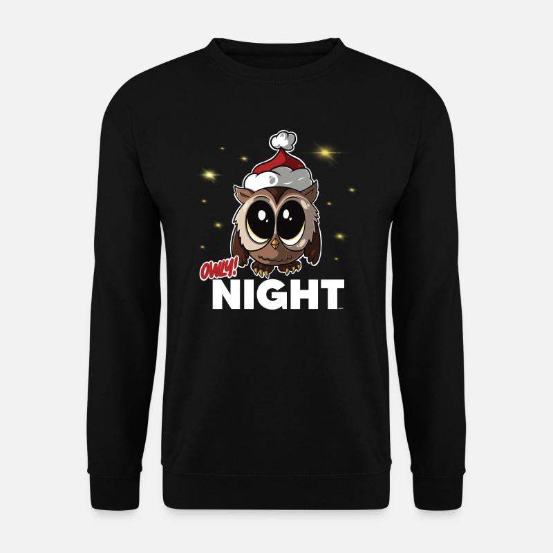 Owly Night - Christmas Eule Owl - Unisex Pullover - Schwarz