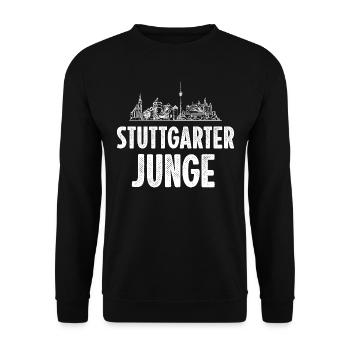 STUTTGARTER JUNGE | STUTTGART - Unisex Pullover - Schwarz - Vorne - Alina (178cm) & Michal (187cm)