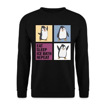 eisbader bain de glace hiverbader manger sommeil bain de glace - Sweat-shirt Unisexe - noir - Devant - Alina (178cm) & Michal (187cm)