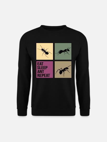 ameise repeat antityp retro ant ants ameisen anti - Unisex Pullover - Schwarz
