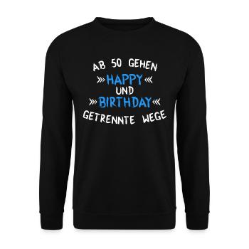 Ab 50 blau - Unisex Pullover - Schwarz - Vorne - Alina (178cm) & Michal (187cm)