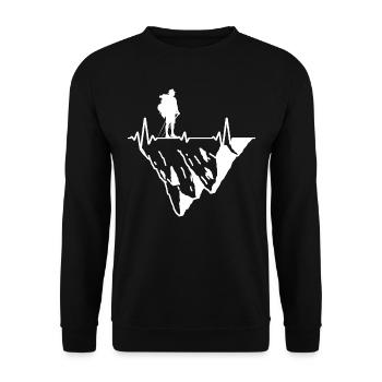 hiking mountain-adventure mountain hiking via ferrata - Unisex Sweatshirt - black - Front - Alina (178cm) & Michal (187cm)