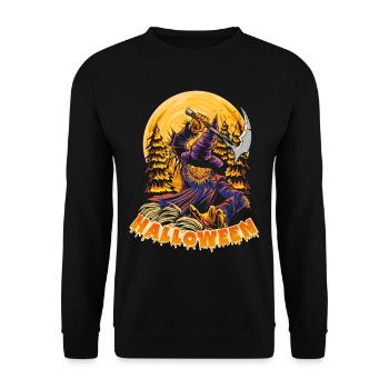 Halloween Pumpkin Horror - Unisex Sweatshirt - black - Front - Alina (178cm) & Michal (187cm)