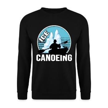 ice canoeing ice canoeists winter paddling canoe - Unisex Sweatshirt - black - Front - Alina (178cm) & Michal (187cm)